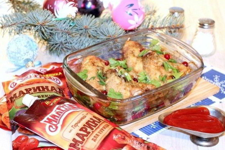 Рецепт маринованных куриных крылышек с овощами