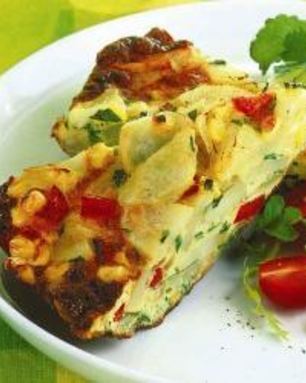 Фриттата с кукурузой и сладким перцем