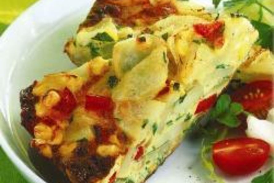 Рецепт фриттаты с кукурузой и сладким перцем