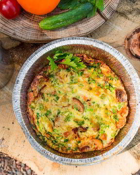 Фриттата с лисичками на гриле