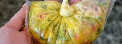 крабовый омлет в пакете. Шаг 4