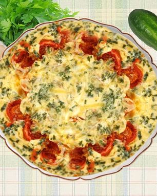 Омлет на пару с помидорами