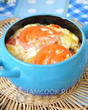 Омлет с горбушей в духовке в горшочке
