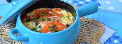 омлет с горбушей в духовке в горшочке. Шаг 10