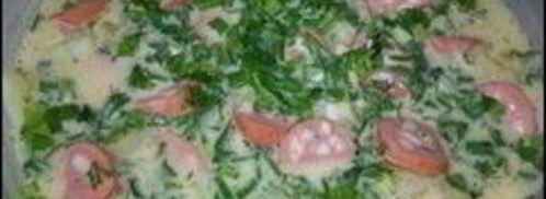 омлет с картошкой, сосисками, зеленью и плавлеными сырками в духовке. Шаг 11