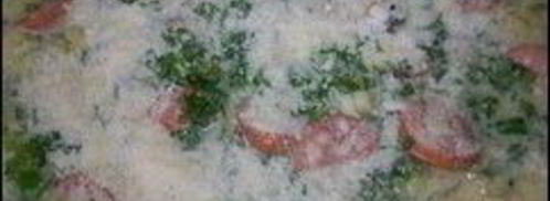 омлет с картошкой, сосисками, зеленью и плавлеными сырками в духовке. Шаг 12