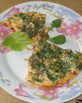 Омлет с овощами и сыром