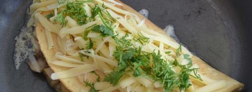 омлет с сыром и грибами. Шаг 7