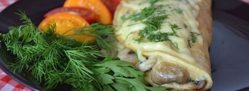 омлет с сыром и грибами. Шаг 8