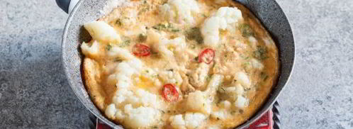 омлет с цветной капустой на сковороде. Шаг 7