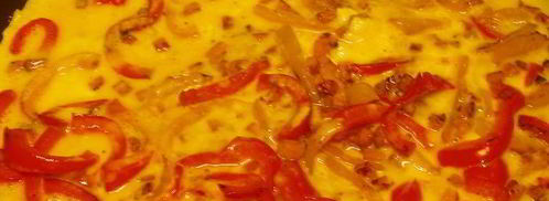 омлет с ветчиной и сладким перцем. Шаг 3