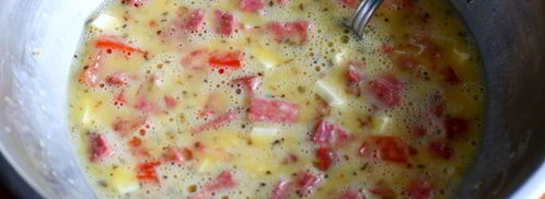 омлет с ветчиной и сыром. Шаг 3