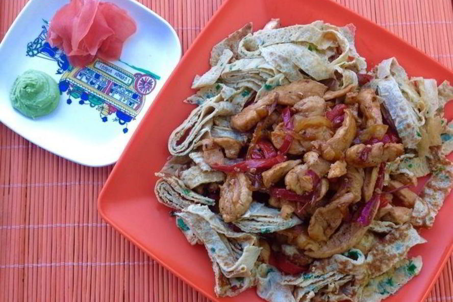 Рецепт японского омлета с курицей