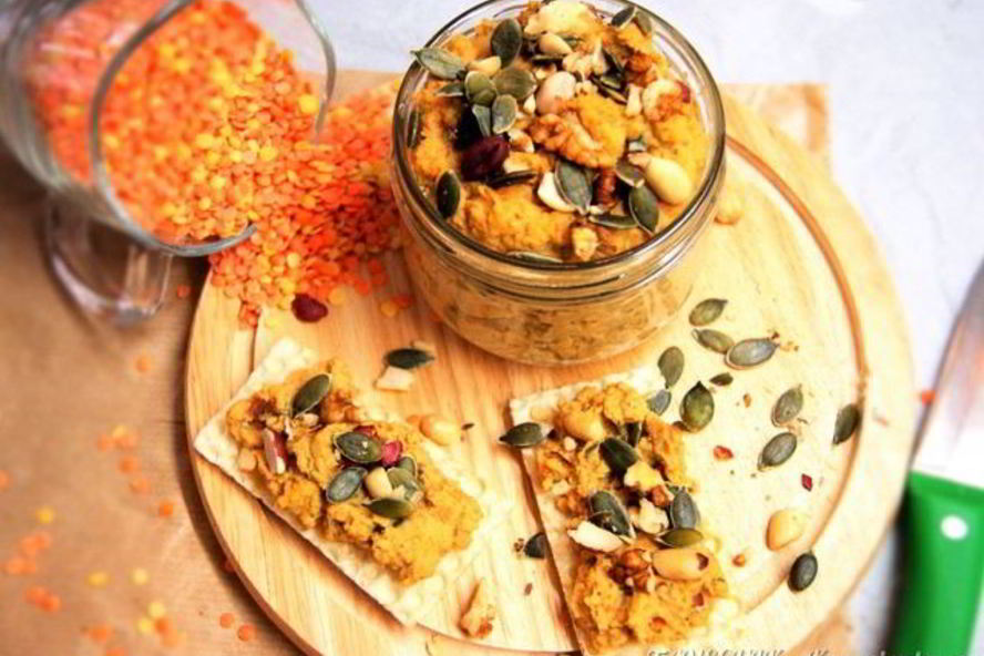 Рецепт паштета из чечевицы, моркови и орехов