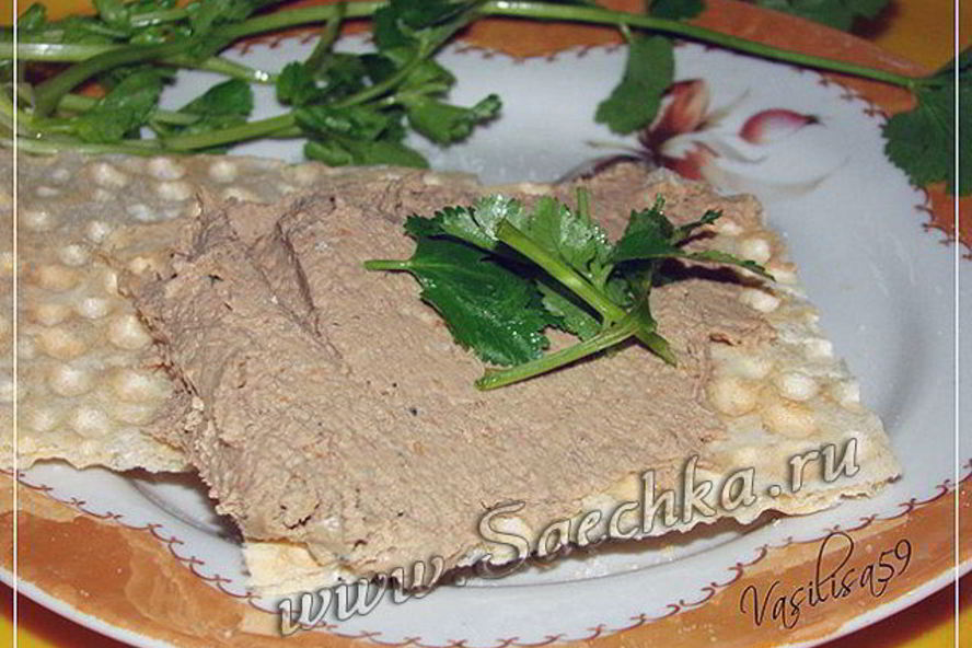 Рецепт паштета из куриной печени с сыром