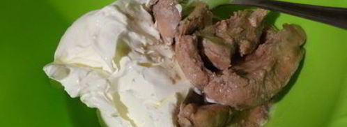 паштет из творожного сыра и печени трески. Шаг 2