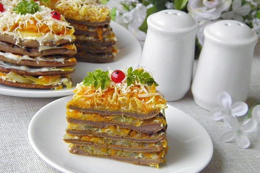 Рецепт печеночного торта из куриной печени