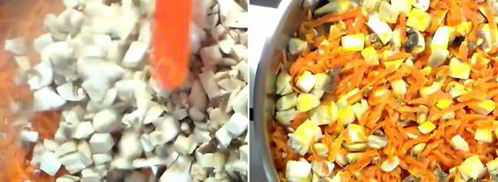 печеночный торт с грибами. Шаг 2