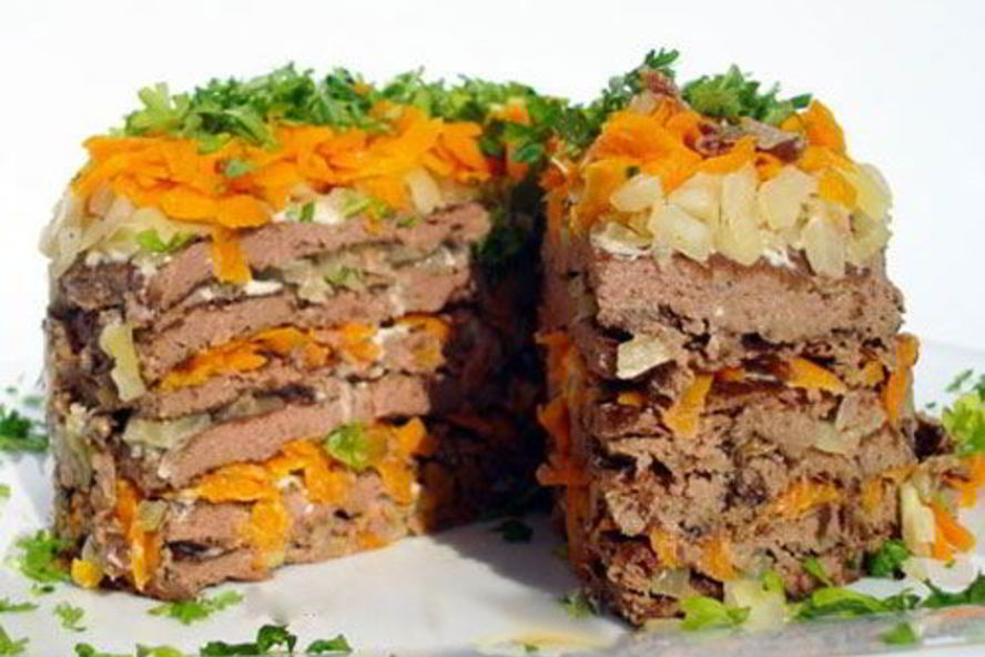 Рецепт печеночного торта с морковью