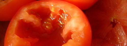 помидоры фаршированные курицей, сыром и гренками. Шаг 3