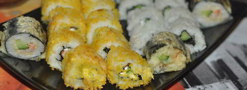 горячие роллы в панировочных хлопьях. Шаг 6