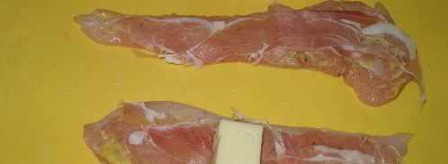 куриные роллы с беконом и сыром. Шаг 2