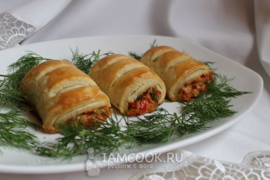 Рецепт роллов из теста с тунцом