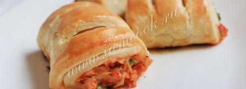 роллы из теста с тунцом. Шаг 12