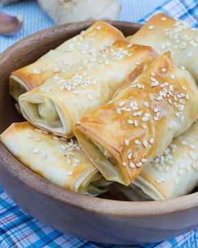 Роллы с курицей и овощами