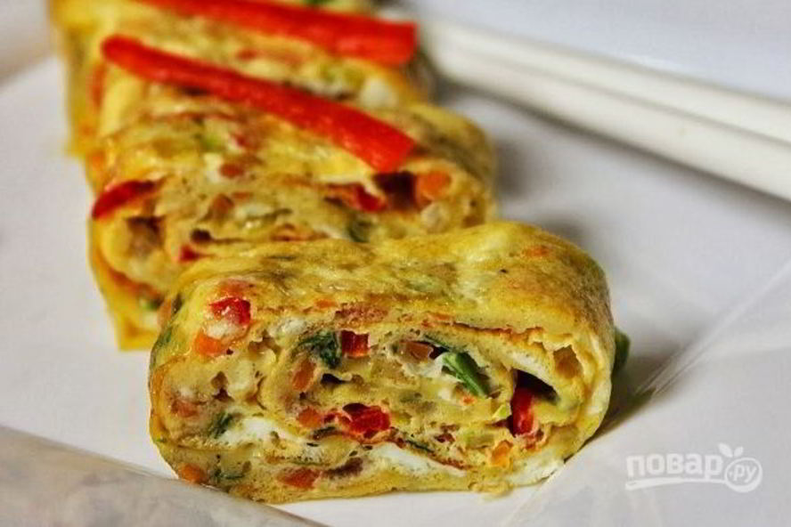 Рецепт яичных роллов по-корейски