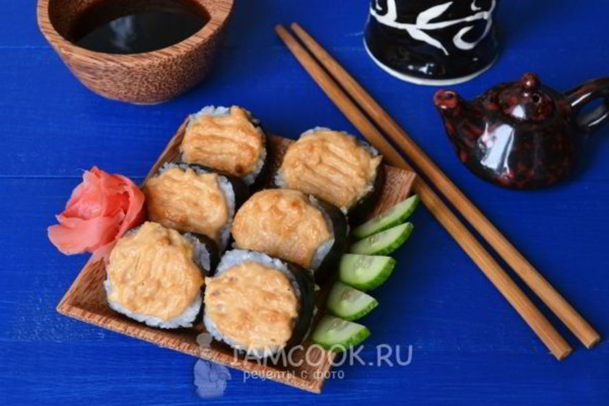 Рецепт запеченных роллов с лососем