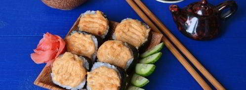 запеченные роллы с лососем. Шаг 17