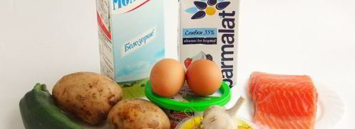 картофельно-кабачковый рулет с форелью. Шаг 3