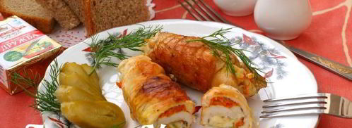 куриные рулетики с плавленым сыром. Шаг 4