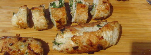 куриные рулеты под манговым соусом с брусками поленты. Шаг 11