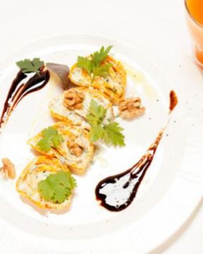 Морковный рулет с морковным киселем