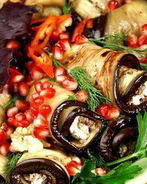 Оригинальные рулеты из баклажан по-кавказски