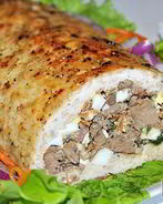 Рулет из куриного фарша с печенью