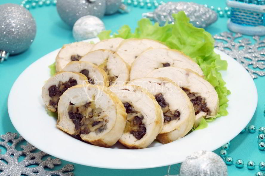 Рецепт рулета из куриной грудки