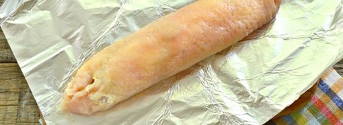 рулет из цесарки с грибами и сыром. Шаг 5