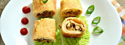 рулет из цесарки с грибами и сыром. Шаг 6