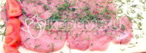 рулет с курицей и помидорами. Шаг 5