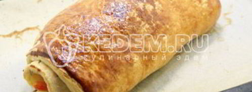 рулет с курицей и помидорами. Шаг 8