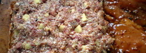 рулет с мясом и яблоками. Шаг 4