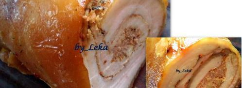 рулет с мясом и яблоками. Шаг 8