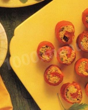 Рулетики из сладкого перца с тунцом