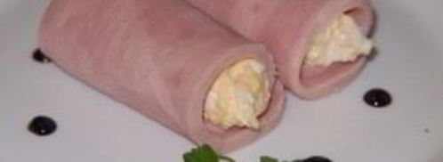 рулетики из ветчины с сырной начинкой. Шаг 4