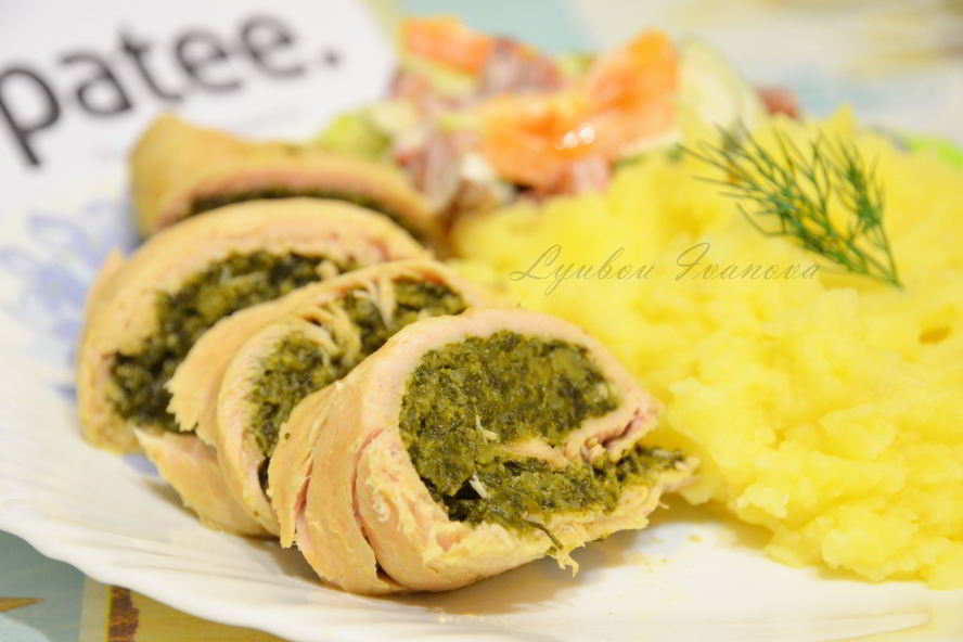 Рецепт рулетов из индейки со шпинатом и брокколи