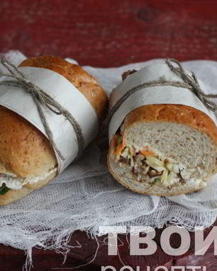 Сэндвич с мясом и капустой