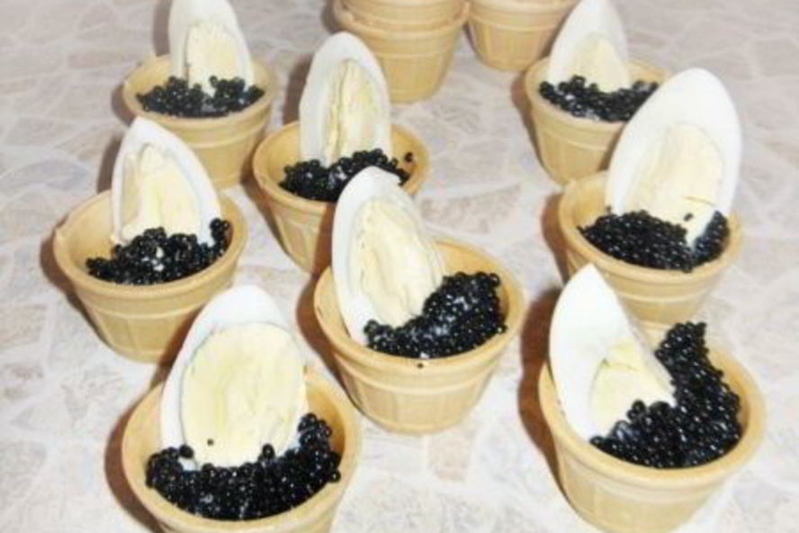 Рецепт тарталеток с черного икроя